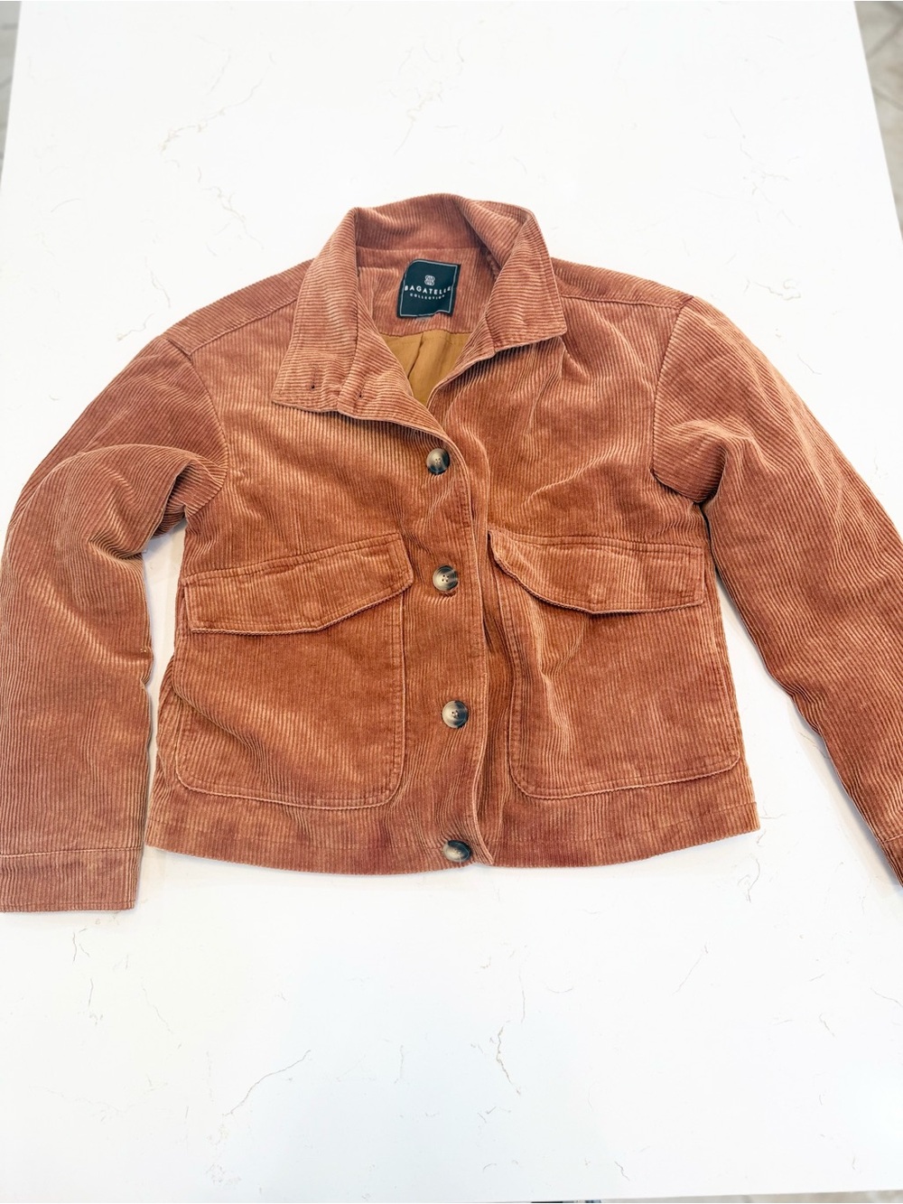 bagatelle Women's Rust Corduroy Utility Jacket